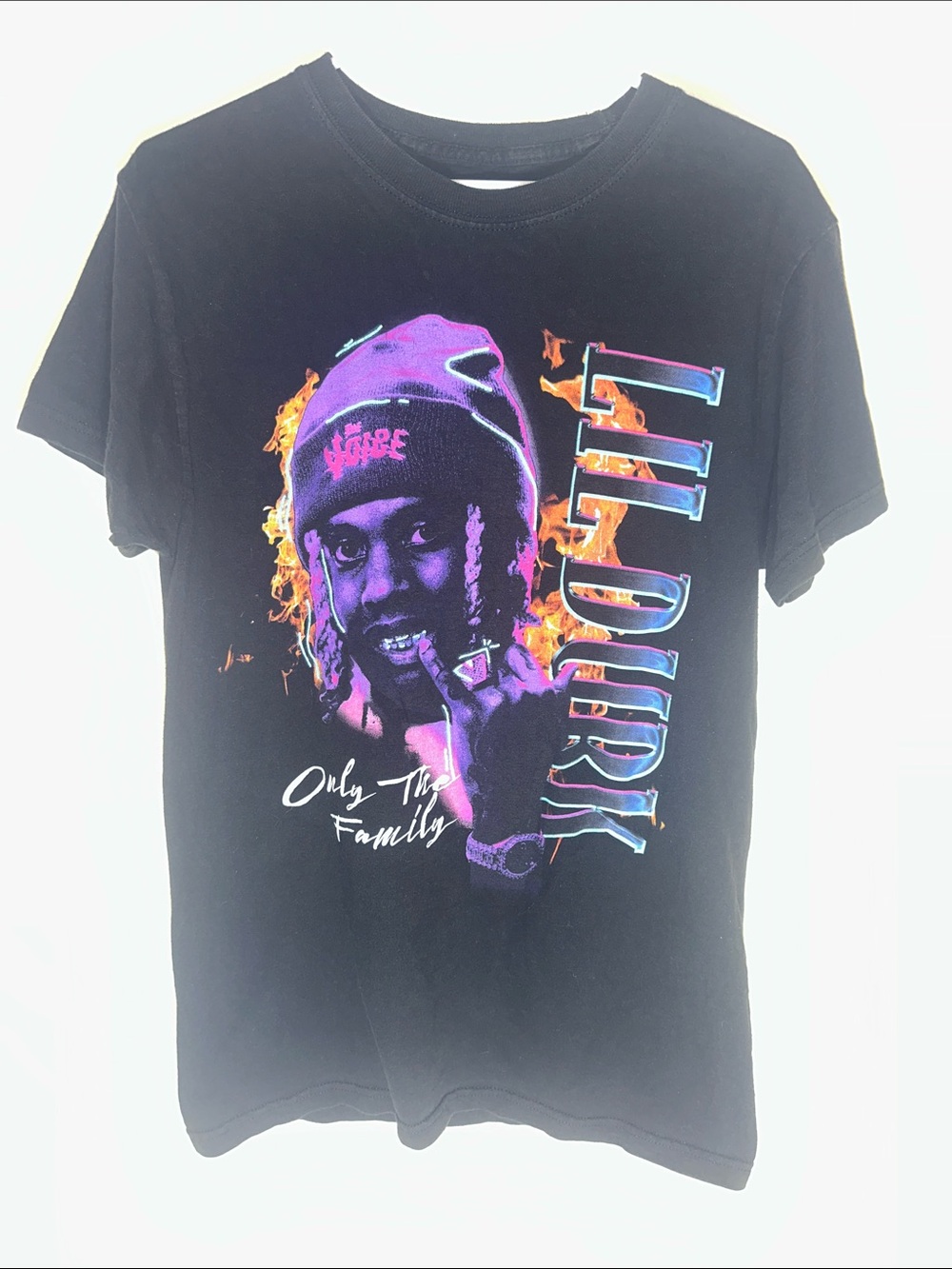 Lil Durk Only The Family OTF Graphic T-Shirt Black Size Small Rap Hip Hop Tee